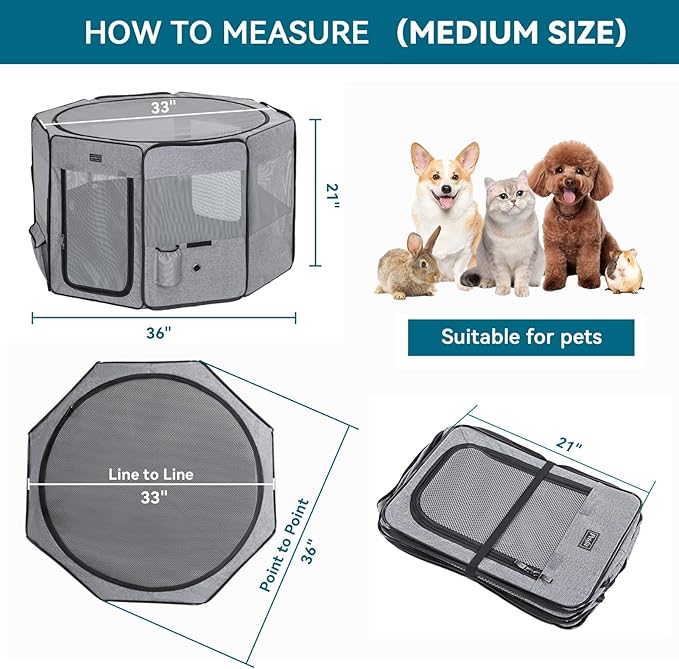 Dog Playpen 36" Portable Pet Play Pens