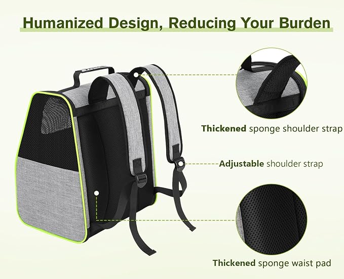 Pecute Cat Backpack Carrier, Small Dog Backpack Carrier, Pet Backpack Carrier for Cats Dogs Puppy Kitten, Cat Carrier Bag Carrying for Travel Hiking Bike Riding Walking Outdoor
