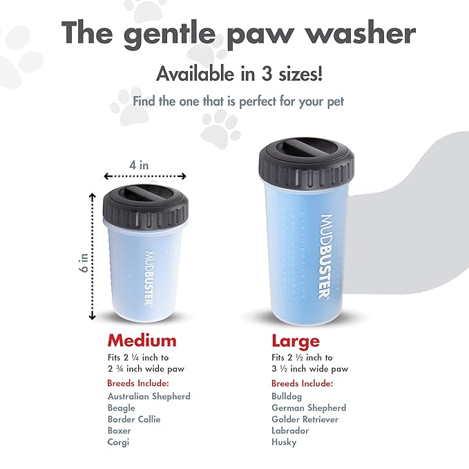 Dexas Lidded MudBuster Portable Dog Paw Cleaner, Medium, Pro Blue