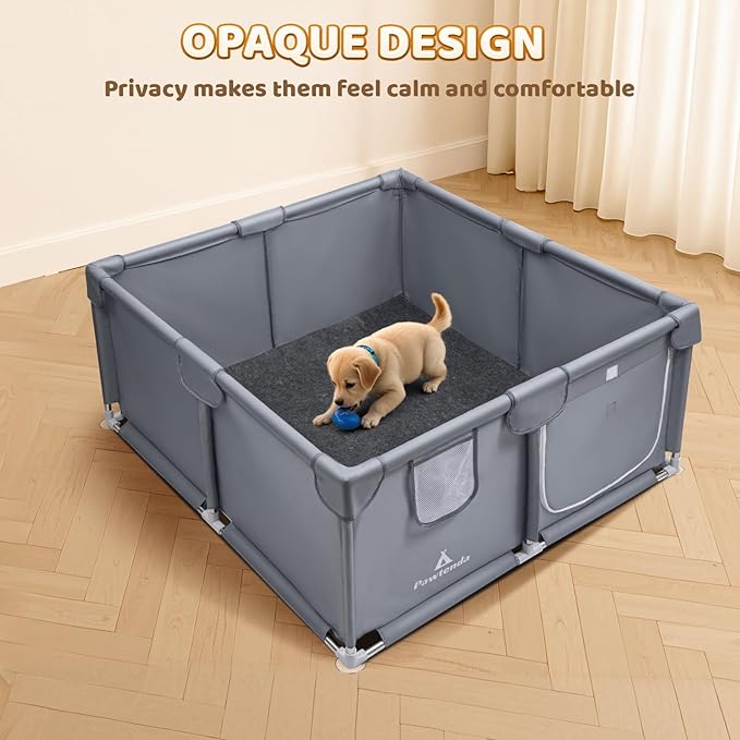 Whelping Box for Dogs and Puppies 47"x47"x24" - Tear-Resistant Oxford Fabric Dog Playpen with Suction Cups & 5-Piece Puppy Care Kit for Medium/Large Breed Dogs