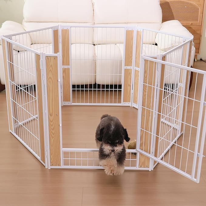 Heavy Duty Dog Playpen 32 Inch Height - Indoor Outdoor Pet Fence Enclosure for Medium and Small Dogs - Foldable Puppy Exercise Pen for Indoor and RV Camping or Yard