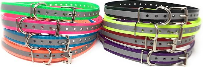 Replacement Strap for Dogtra Collars - 3/4" Wide Ultra-Durable Dog E-Collar Replacement for Training, Bark, Shock, Electric, and GPS Collars - 28" Adjustable Length Reflective Orange