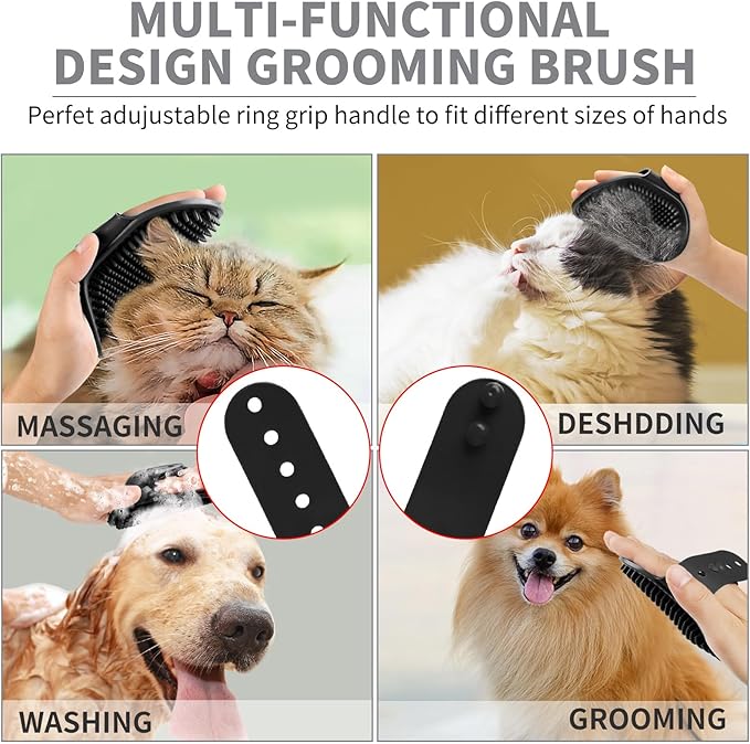 Comotech 3PCS Dog Bath Kit | 5-1 Dog Shampoo and Conditioner | Dog Bath Brush | Dog Scrubber For Bath | Amino Acid Formula (Natural Coconut Oil) Suitable for Puppies and All Pets with Hair - 17oz