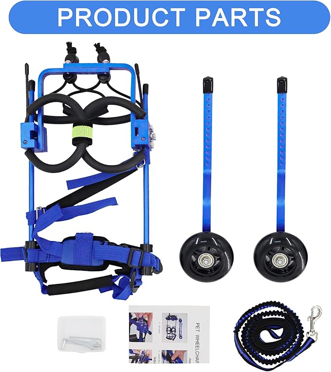 Adjustable Dog Wheelchair for Back Legs,Pet/Doggie Doggy Wheelchairs with Disabled Hind Legs Walking (XS-Blue)