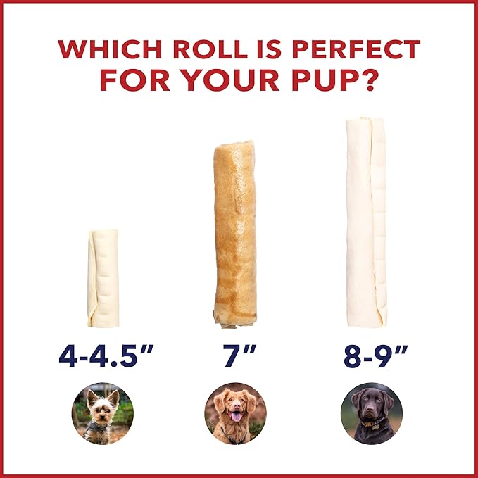 Pet Factory American Beefhide 4-4.5" Rolls Dog Chew Treats - Natural Flavor, 22 Count/1 Pack