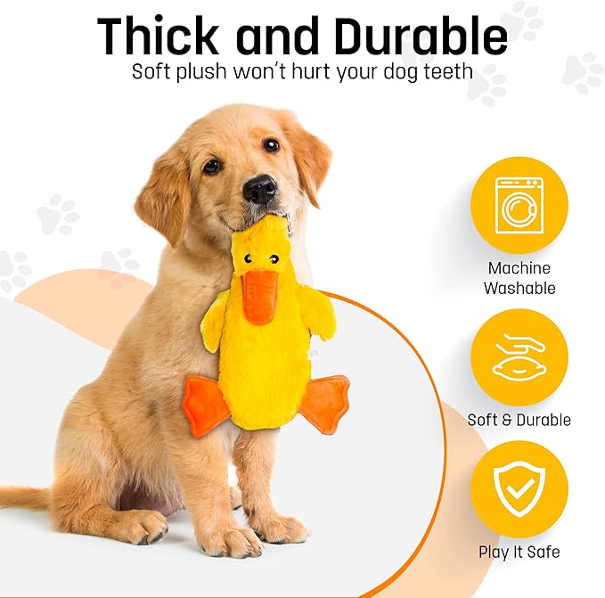 FGA MARKETPLACE Duck Flat NO Stuffing NO Squeak Plush Dog Toy, Funny Style Will Entertain Your Dog for Hours, Recommended for Small and Medium Dog 21 INCH Long