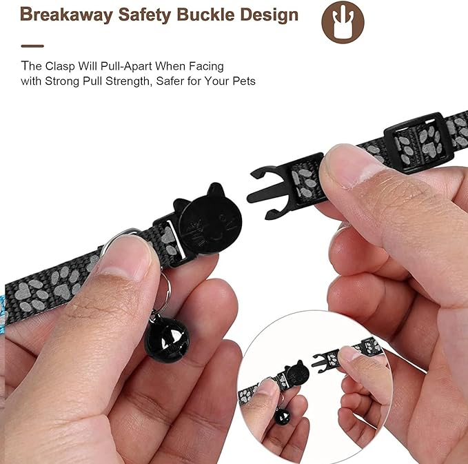GPS Tracker for Cats, Mini GPS Pet Tracker with Collar, IPX8 Waterproof Cat Tracker Collar,No Monthly Fee,Work with Apple Find My(iOS Only),Smart Tracker for Pets(Black)
