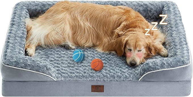 WNPETHOME Jumbo Orthopedic Dog Bed, Great Dane Dog Beds for Giant Dogs, Bolster Dog Sofa Bed,Waterproof Dog Couch for Pet Sleeping, Pet Bed for Large Dogs