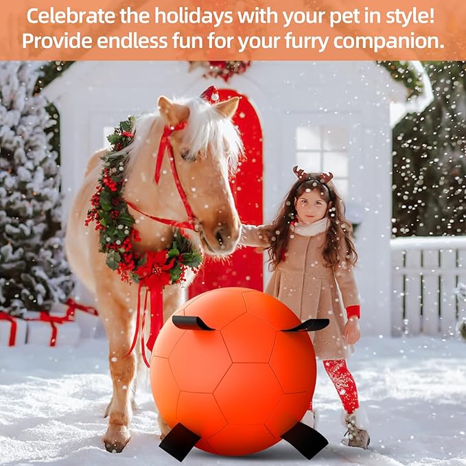 QDAN Herding Ball for Dogs, 25 inch Dog Balls, Giant Dog Toys Horse Toy, Dog Herding Ball for Australian Shepherd, Orange