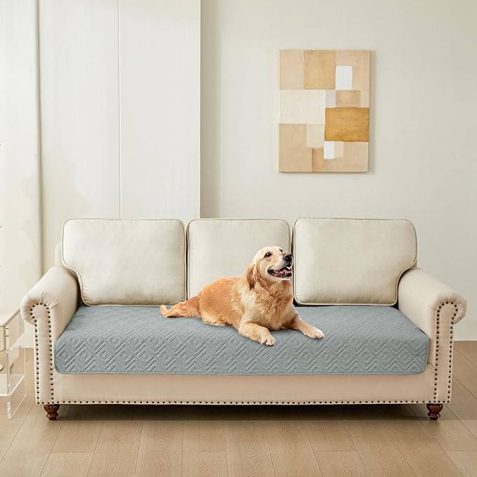 hyha Waterproof Dog Blanket, Soft Pet Bed Blankets, Waterproof Sofa Couch Cover for Dogs Washable, Reversible Pet Couch Covers for Sofa Furniture (30x70 Inch, Grey/Light Grey)