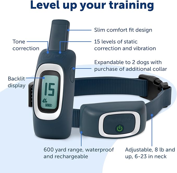 PetSafe 600 Yard Lite Remote Training Collar – Smaller Version for Small or Medium Dogs – Choose from Tone, Vibration, or 15 Levels of Static Stimulation – Medium Range for Training Off Leash Dogs