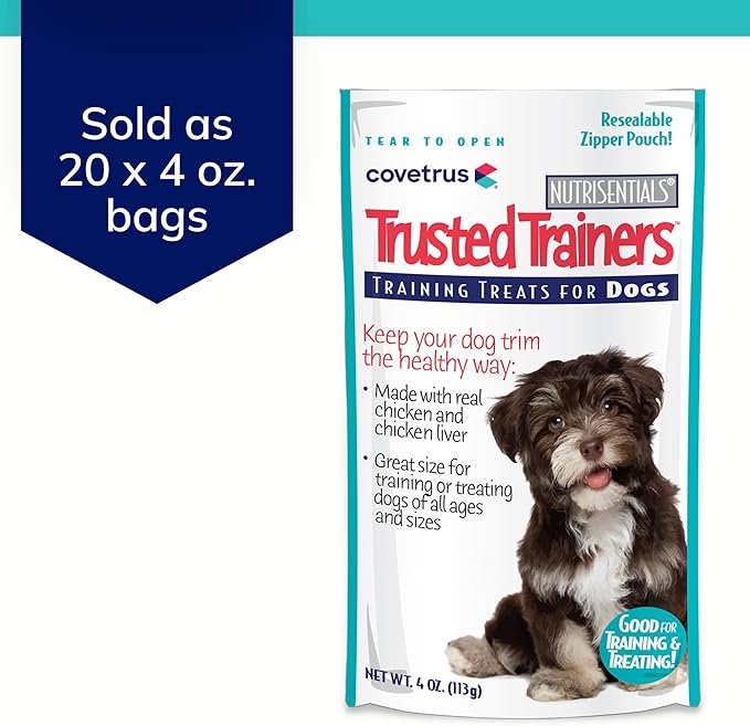 NutriSentials Trusted Trainers Training Treats for Dogs - Soft Dog Treats for Small, Medium & Large Dogs - Chicken Flavor - 20 Pack - 4 oz