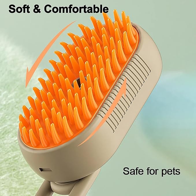 3 in 1 Cat Steam Brush for Shedding, Portable Anti-Static Grooming Comb for Cats & Dogs, Steam Misting Water Brush, Self-Cleaning Pet Hair Remover, Indoor Cat Spray Brushes for Cats & Dogs