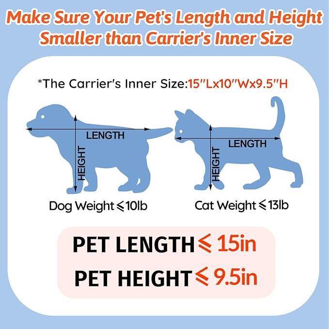 Petskd Top and Side Expandable Pet Carrier 17x12x8.5 Inches JetBlue Frontier Spirit Airline Approved, Soft-Sided Carrier for Small Cats and Dogs with Locking Safety Zippers and Anti-Scratch Mesh(Blue)