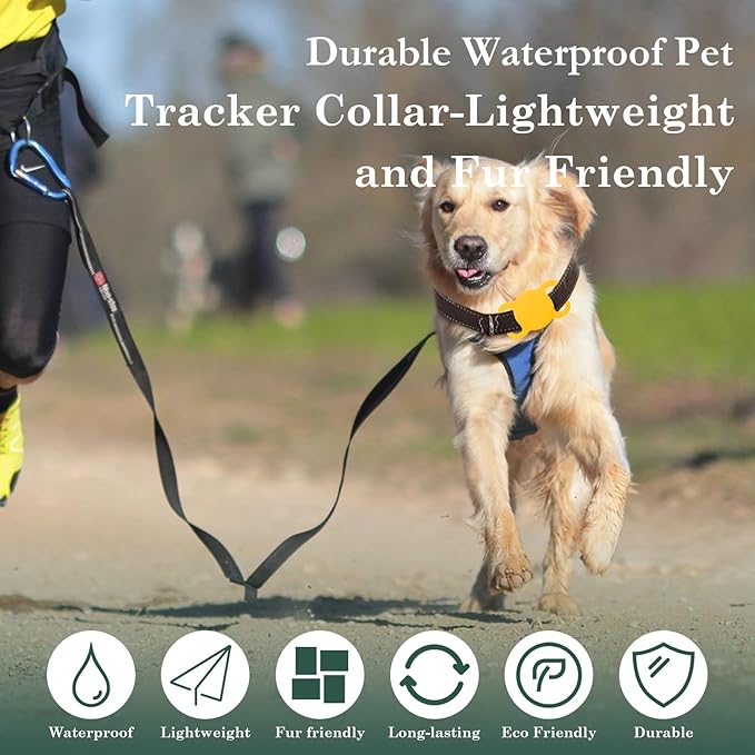 Smart Pet Tracker for Dogs, Location Tracker, MFi Certificated Tracking Device, Waterproof Bluetooth with Collar Holder, No Monthly Fee, iOS Compatible, Not GPS Tracker (Orange