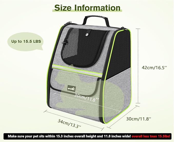 Pecute Cat Backpack Carrier, Small Dog Backpack Carrier, Pet Backpack Carrier for Cats Dogs Puppy Kitten, Cat Carrier Bag Carrying for Travel Hiking Bike Riding Walking Outdoor