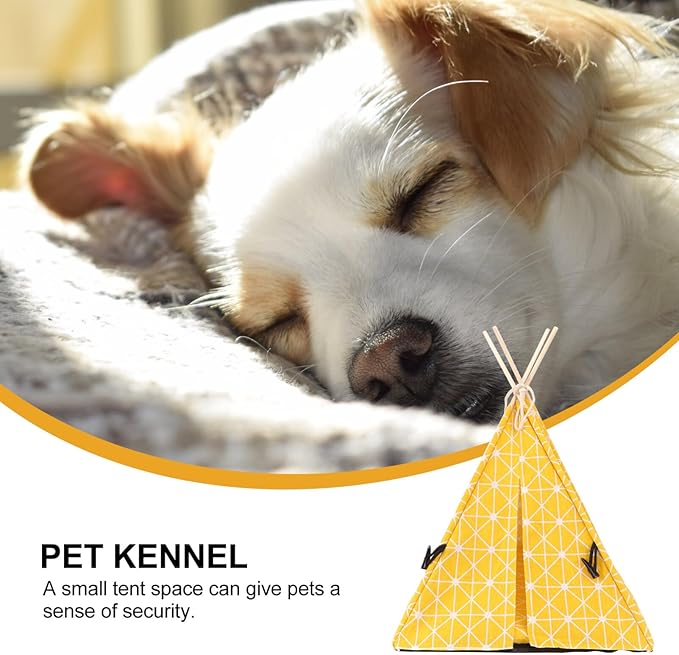 POPETPOP Dog Teepee Tent : Cat Teepee Triangle Pet Teepee Washable Cat Teepee Tent Indoor Dog House for Small Dogs