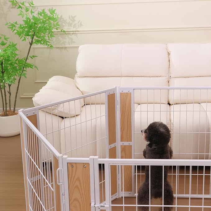 Heavy Duty Dog Playpen 32 Inch Height - Indoor Outdoor Pet Fence Enclosure for Medium and Small Dogs - Foldable Puppy Exercise Pen for Indoor and RV Camping or Yard