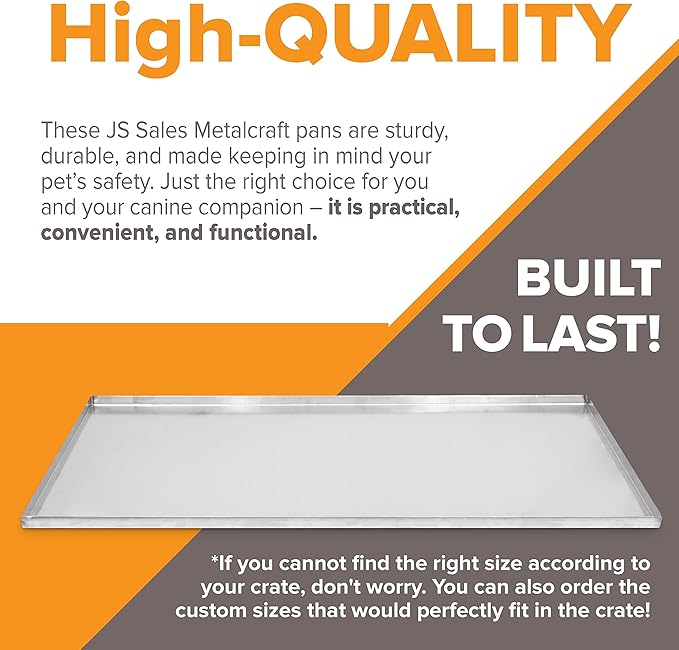 (Galvanized, 41.25" L X 27.75" W X 1") Frisco Metal Replacement Crate Tray for Heavy Duty Single and Double Door Dog Crate Chew Proof Crack Proof Multipurpose Tray