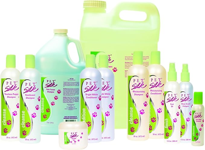 Pet Silk Hypoallergenic Shampoo, Free of Dyes and Fragrances, Specially Designed for Pet's with Sensitive Skin, Infused with Keratin, Achieve a Strong, Healthy & Smooth Coat for Your pet! (2.5 GAL)