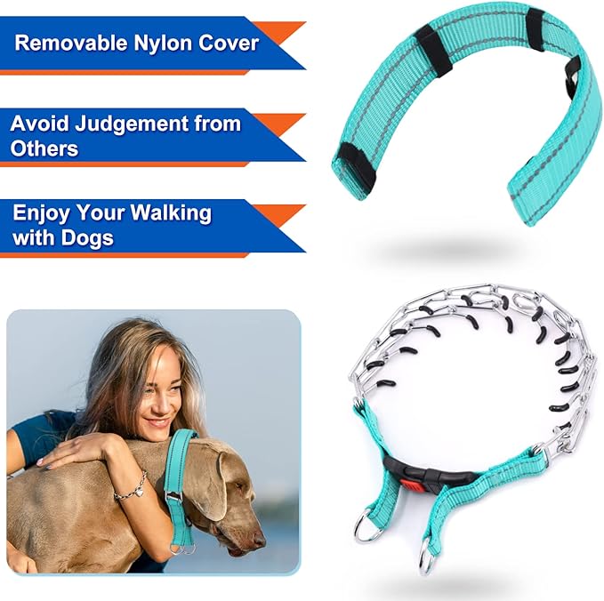 Supet Dog Training Collar for Small Medium Large Dogs with Quick Release Buckle, Adjustable No Pull Dog Collar with Nylon Cover