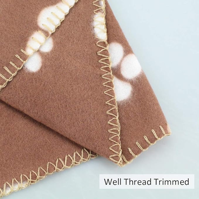 Comsmart Dog Blankets for Small Dogs, 6 Pack Puppy Blanket Cute Paw Print Pet Blanket for Dog, Puppy, Cat, Kitten, 39x31 inches, Brown