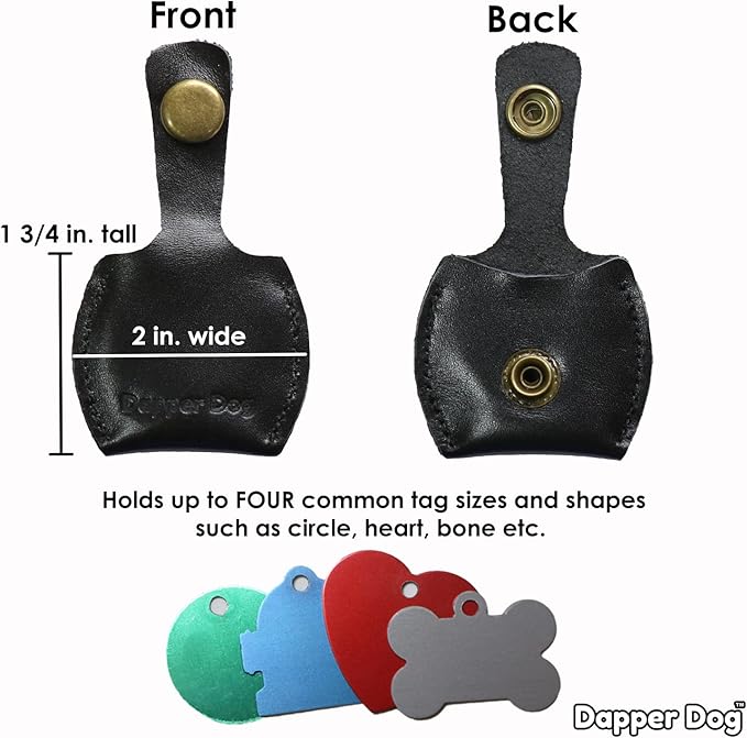 Dapper Dog Leather Dog Tag Silencer (Black)