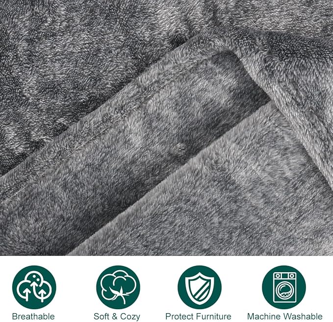 Onarway Dog Blanket Washable for Puppy: 4 Packs Dog Blankets 28”x20” - Fluffy Soft Small Throw for Cat Puppy Kitten Dogs - Fleece Pet Blankets for Bed Sofa Car and Indoor - Grey and Khaki