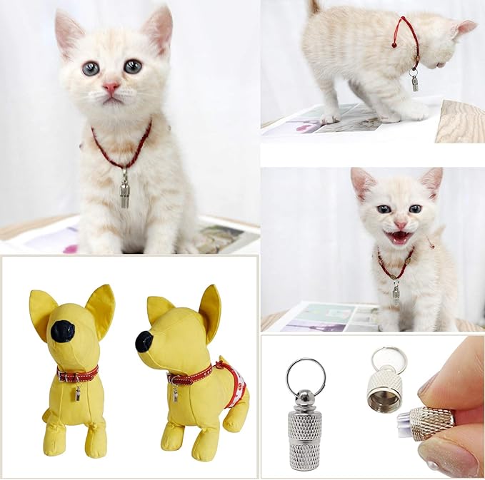 Honbay 6PCS Metal Personalized Dog Cat Tags Barrel Tube with Name Address Cell Phone Number Tags to Prevent The Loss