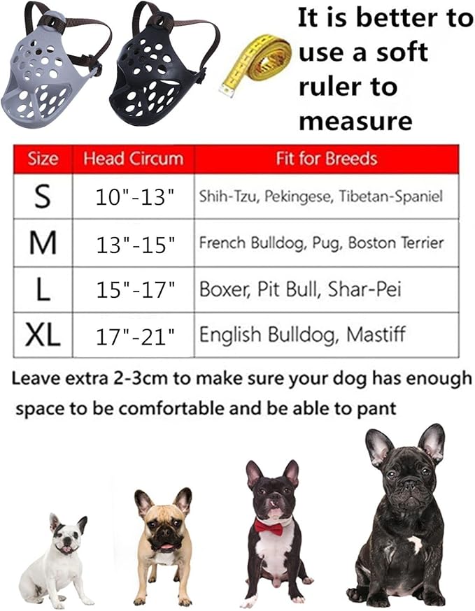 Short Snout Dog Muzzles,Soft Silicone Adjustable Breathable Bulldog Muzzle for Biting Chewing Barking Training,Ideal for Flat-Faced Dogs (Small/10-13"(Pack of 1), Blue)