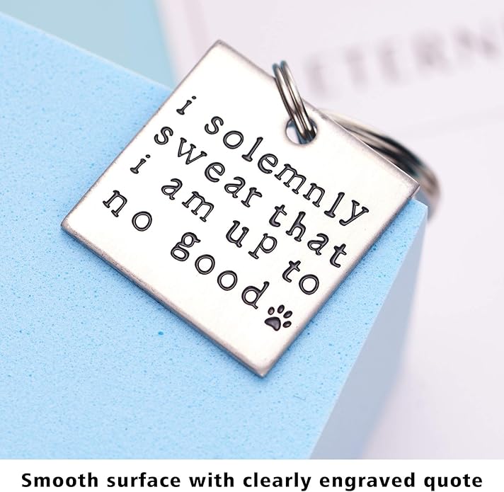 LParkin I Solemnly Swear That I am up to no Good! - Unique Pet Id Tag - Dog Tag - Cat Tag