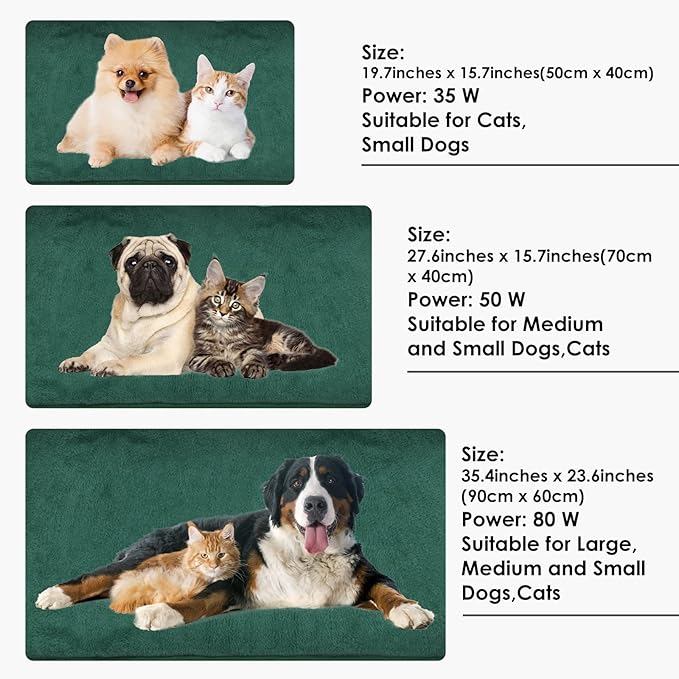 PETNF Outdoor Pet Heating Pads for Dog,Soft Electric Blanket Auto Temperature Control,Heated Mat for Dog House,Whelping Supply for Pregnant New Born Stray Feral Cat Puppy,Safe