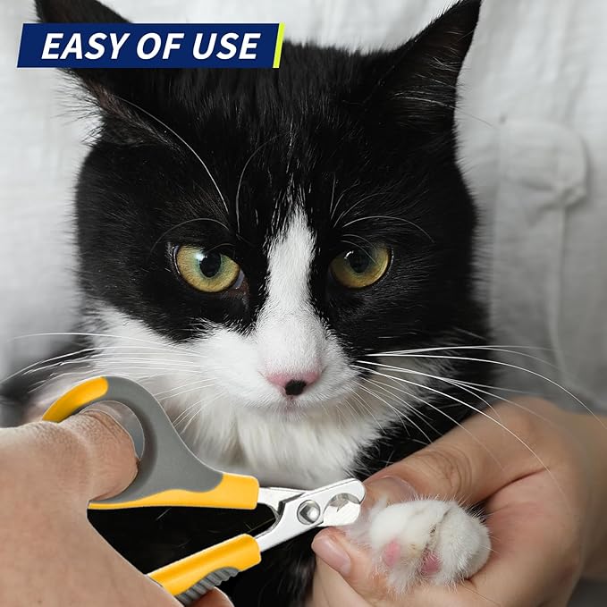 WePet Pet Nail Clippers U07.2, Professional Claw Trimmer, Scissor for Cats, Puppies, Kittens, Hamsters, Rabbits and Small Animals, Sharp, Safe, Small, Grey/Yellow