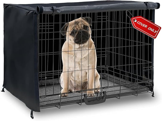 Dog Crate Cover 36in Waterproof Pet Kennel Cover for Outdoor/Indoor Protection, Durable Windproof Crate Cover Universal Fit for Wire Dog Crate (36''L*23''W*25''H-Black)