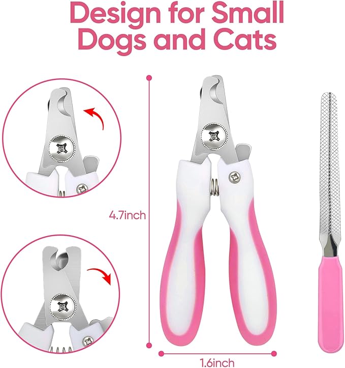 Dog Grooming Arm with Hammock & Loop – Professional Pet Grooming Kit for Small Dogs & Cats – Includes Nail Clippers & Nail File – Essential Dog Grooming Supplies for Home Use