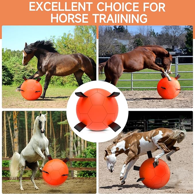 QDAN Herding Ball for Dogs, 25 inch Dog Balls, Giant Dog Toys Horse Toy, Dog Herding Ball for Australian Shepherd, Orange