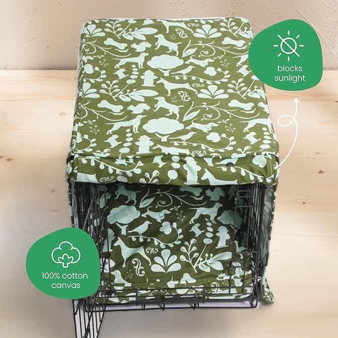 Amarillo by Morning 36-inch Dog Crate Cover, Molly Mutt Large Kennel Cover Measures 36" x 24’" x 27",, Two Panel Doors Roll Up, Made from Machine-Washable 100% Cotton Durable, Breathable & Pre-shrunk