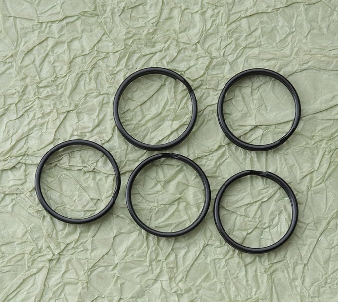 5 Pcs Dog Tag Clips with 5 Pcs 3/4 Inch Keychain 5 Pcs 1 Inch Keychain Multipurpose Metal Dog Tag Rings for Pet Kitten Cat Collars ID Holder Harnesses (Black)