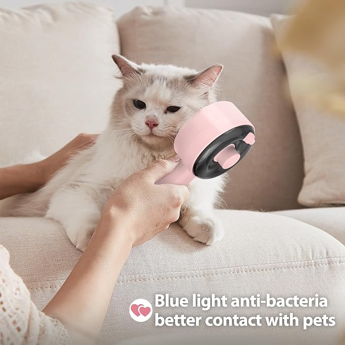 Steam Brush for Cats,3 in 1 Steamy Pet Brush Dog for Shedding for Indoor Cats,Water Brush for Cats Dogs,Spritz Defur Comb for Cats,Pet Grooming Brush Removal Comb with Spray for Cats(Pink)