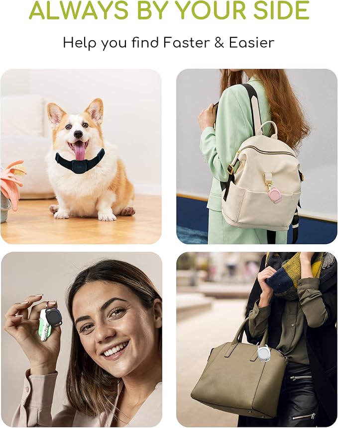 Dog Tracker, TRESBUNNY Smart Dog Collar with Real-time Pet Location, Cat Tracker Collar (iOS Only), No Monthly Fee & Long Battery Life, Works with Find My, Ideal for Dog/Cat (Black)
