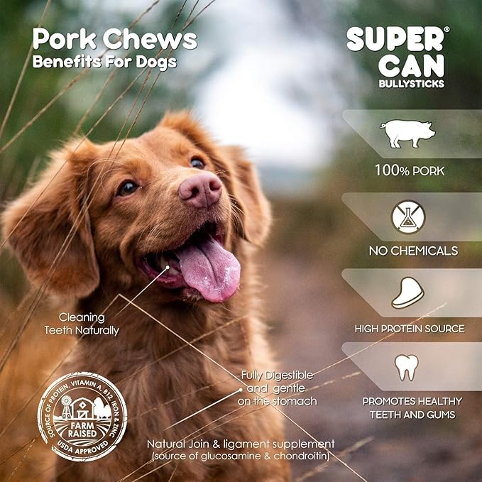 Supercan Bully Sticks Pig Ear Chews for Dogs โ Half Pig Ears (15 Count) - All Natural Dog Treats - Healthy Chews for Large Medium & Small Dogs - Promotes Dental Health - Long Lasting