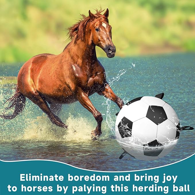 QDAN Herding Dog Balls Horse Ball - 25 inch Horse Toys Herding Ball for Dogs, Large Giant Ball Toys for Australian Shepherd Dog Toys, Black