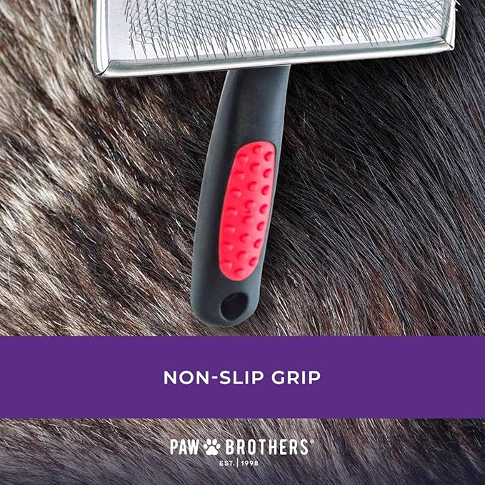Ryan's Pet Supplies Paw Brothers Flat Slicker Brush for Dogs, Professional Grade, Coated Tips, Gentle on Skin, Maximum Coverage, Extra Large