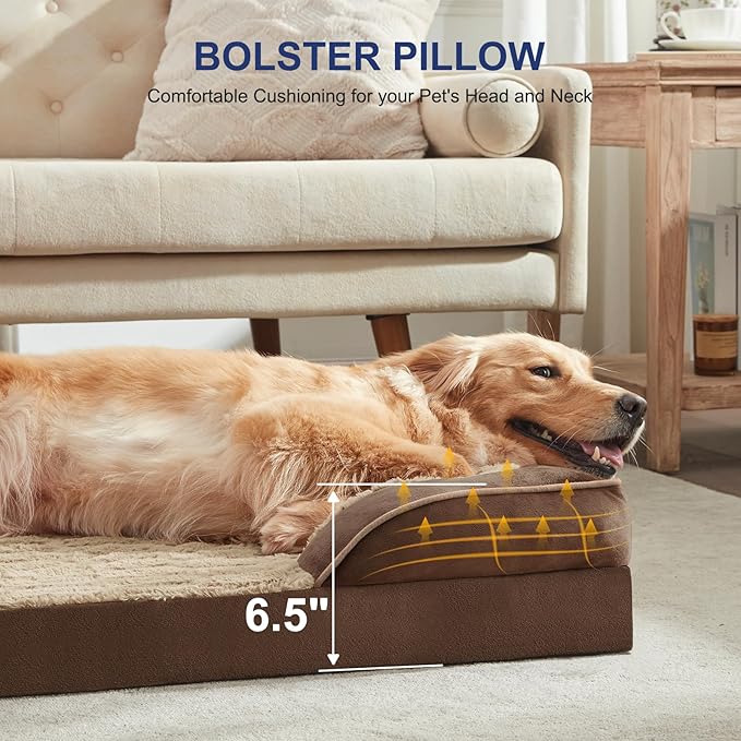 FURTIME Orthopedic Dog Beds for Small Dogs - Waterproof Small Dog Bed, Ultra Comfy Supportive Foam Pet Couch with Removable Washable Cover, Egg Foam Dog & Cat Beds with Nonskid Bottom