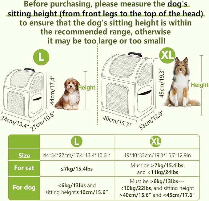 Pecute Cat Carrier Backpacks, Expandable Cat Backpack with Shade Cover, Breathable Mesh, Pet Carrier Backpack for Cats Small Dogs Puppies, Dog Carrier Backpack Great for Travel Hiking Camping Outdoor