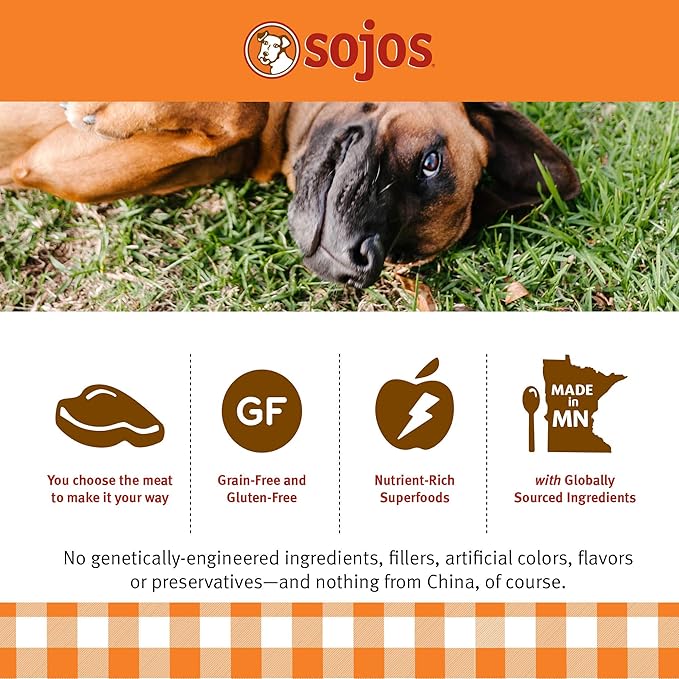 SOJOS Complete Beef Recipe Dehydrated Dog Food, 1.75 lb, Yellow