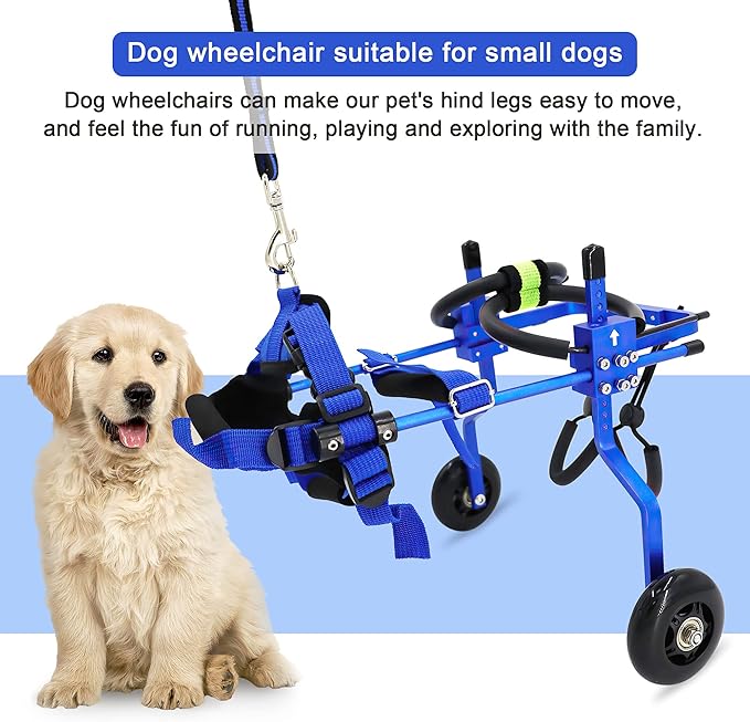 Adjustable Dog Wheelchair for Back Legs,Pet/Doggie Doggy Wheelchairs with Disabled Hind Legs Walking (XS-Blue)