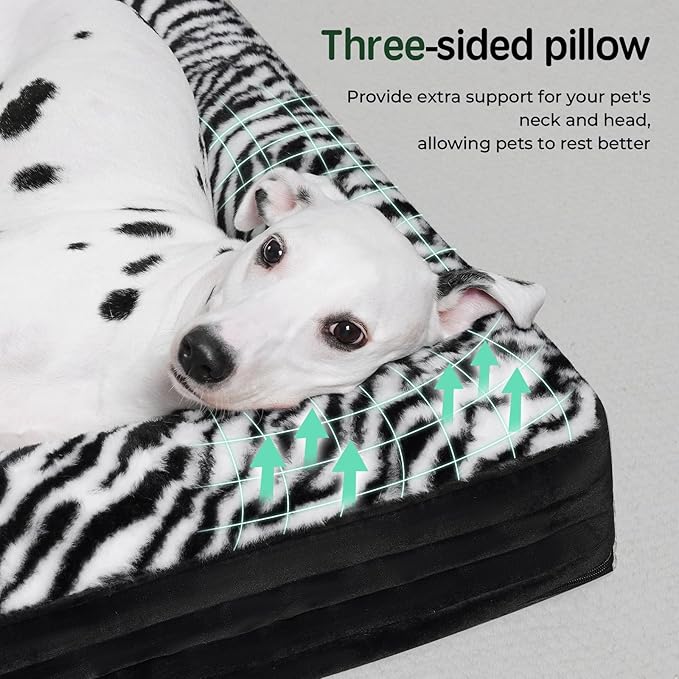 BALANCE Orthopedic Dog Bed, Egg Crate Foam Dog Couch for Pet Sleeping, Pet Sofa with Removable Washable Cover & Nonskid Bottom, Comfy Dog Bed for Medium Size Dog, Black