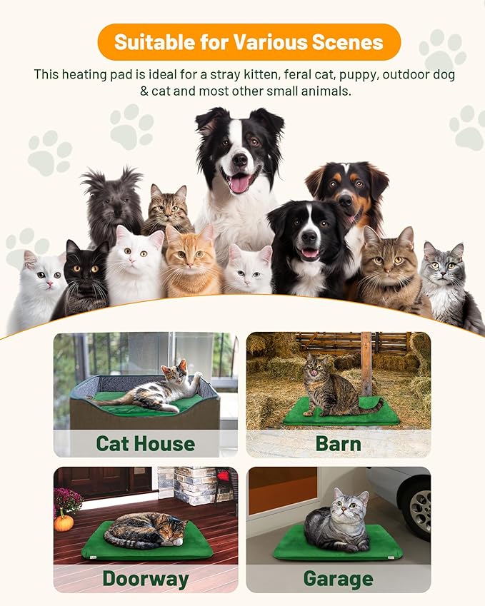 PETNF 2024 Pet Heating Pad with APP Remote Control, Indoor Outdoor Heated Pet Bed with Temperature Time Adjustment & Waterproof Cover, Electric Pet Heated Bed Pads