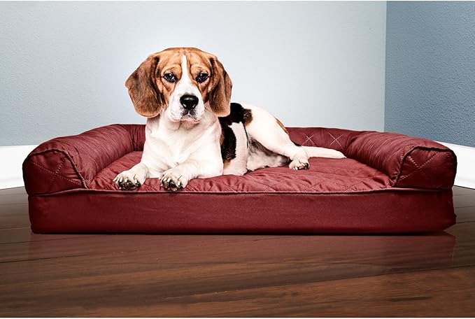 Furhaven Orthopedic Dog Bed for Medium/Small Dogs w/ Removable Bolsters & Washable Cover, For Dogs Up to 35 lbs - Quilted Sofa - Silver Gray, Medium